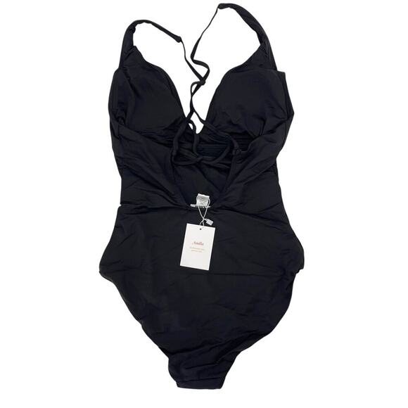 Andie Swim The Bali One Piece Swimsuit Black Size Small LONG TORSO New with Tags - Picture 7 of 7